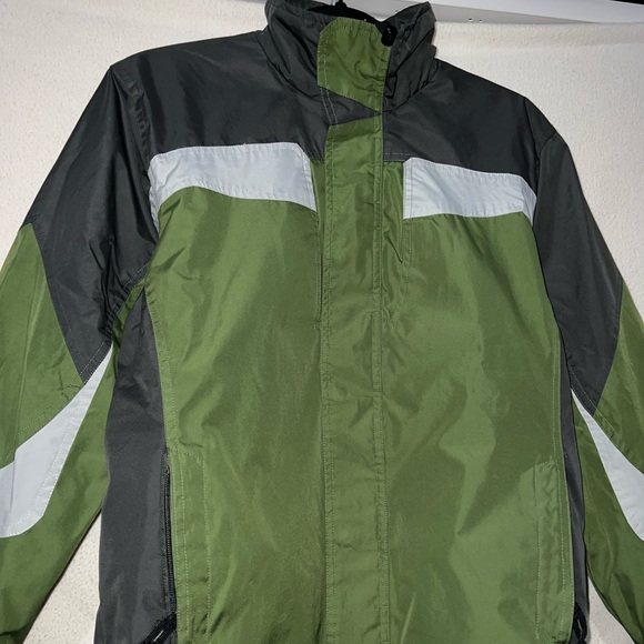 Cherokee Kids Windbreaker Jacket Insulated Full Zip Green Gray Youth Size Large - Picture 3 of 6